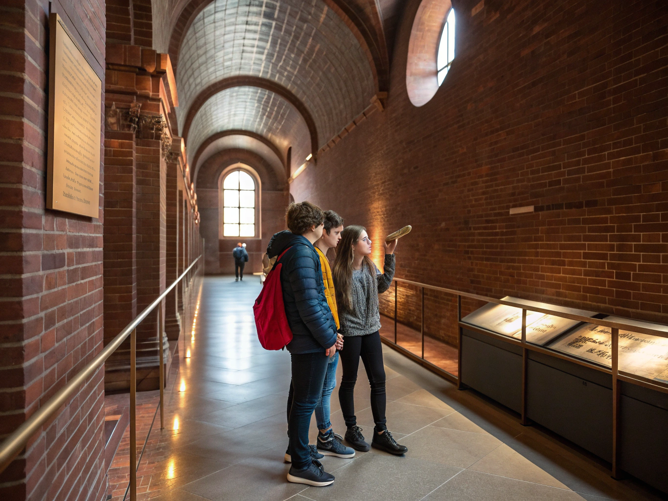 School children learning about history
